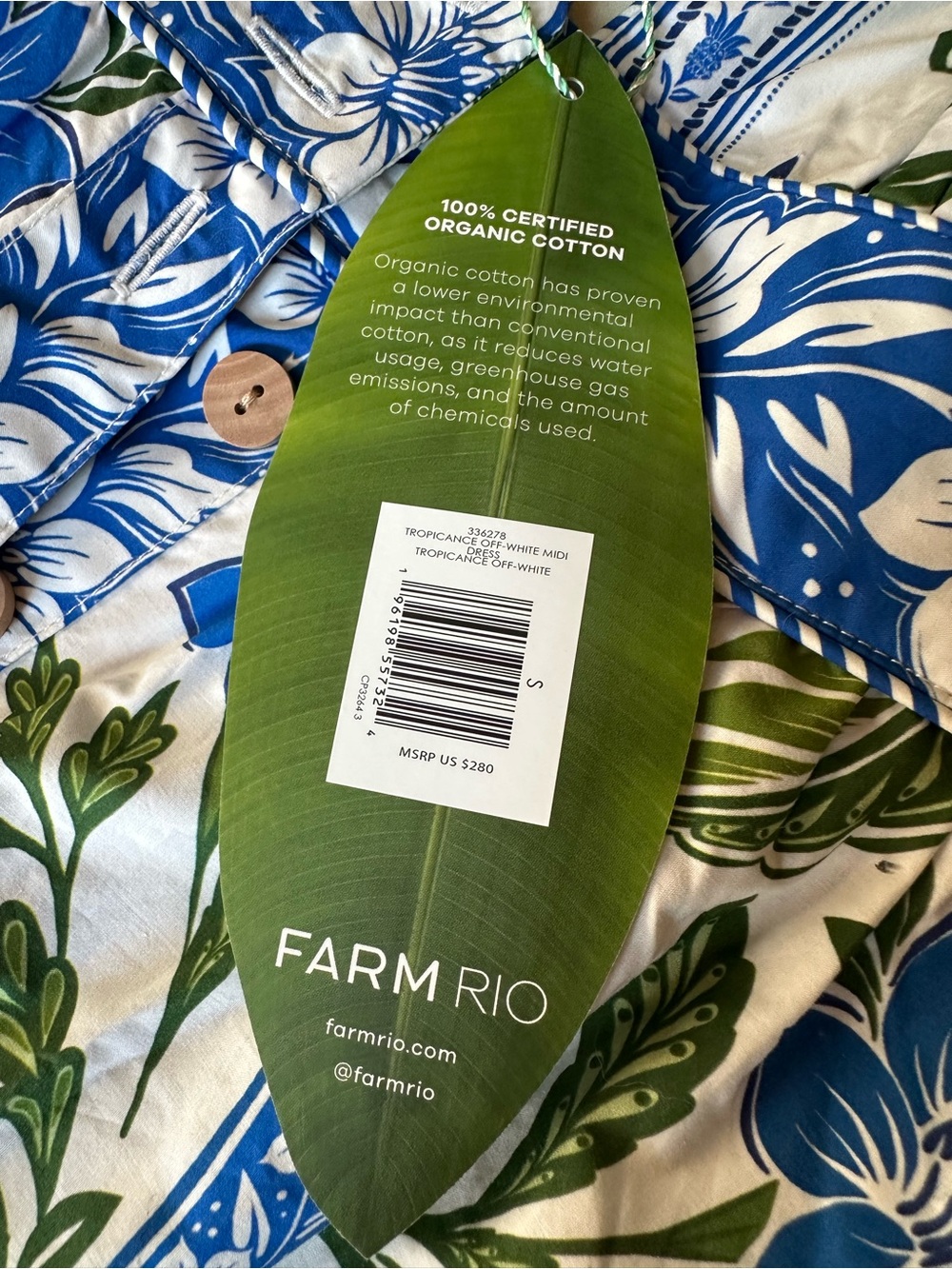 FARM Rio Blue & Green Tropicance Midi Dress - Picture 12 of 12
